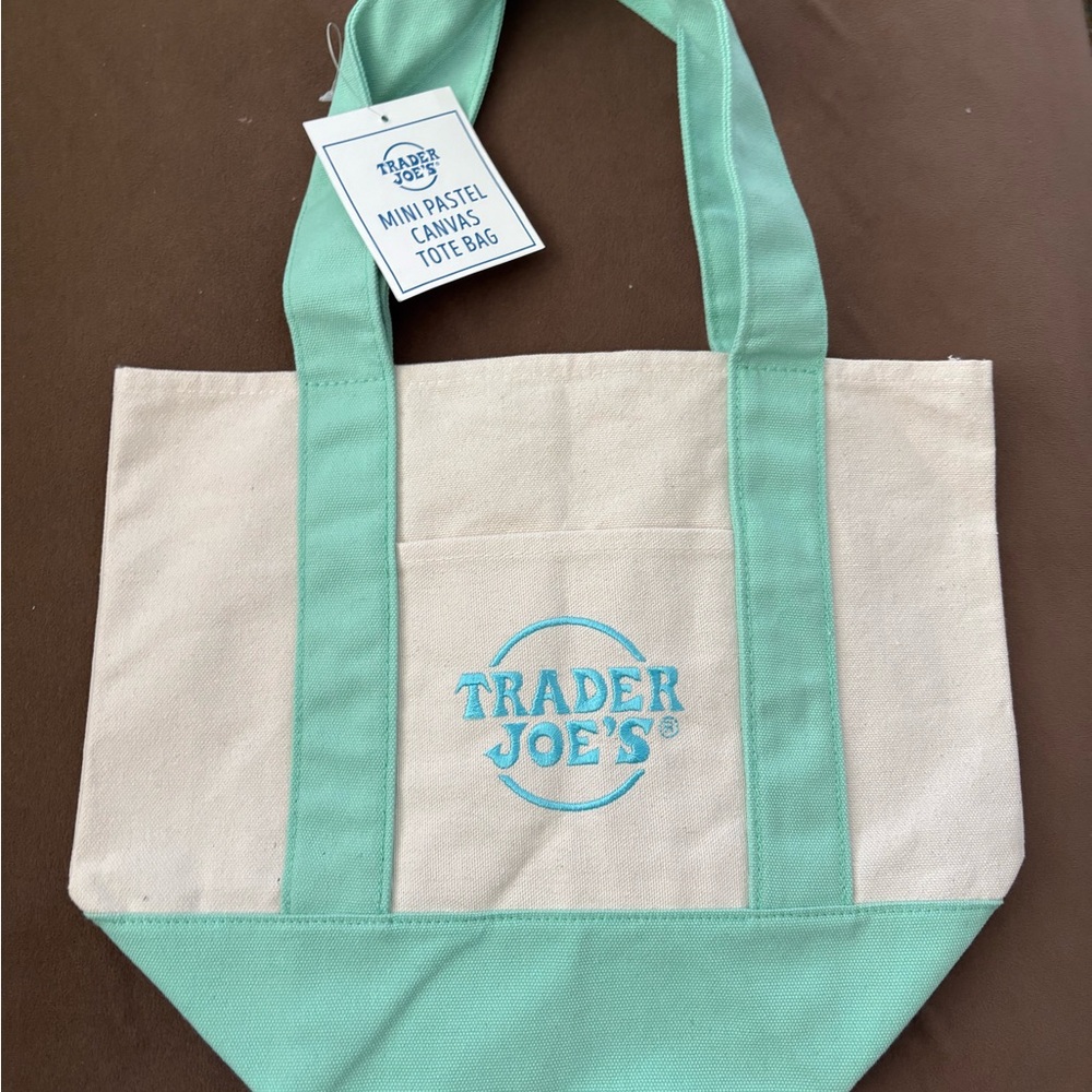 Viral Trader Joe’s Mint Green Canvas Tote Bag
